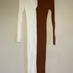 STAUD Shoko Colorblock Sweater Dress Burnt orange white Size M Photo 4