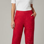 J.Crew  Red Lace Easy Pants Photo 0