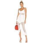 For Love & Lemons  Lovebird Lace Midi Dress Light Green Size S Ruffles New Photo 13