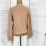 Paige Bouganvilla Cardigan Sweater Top Cotton Cropped Tan Small Photo 5
