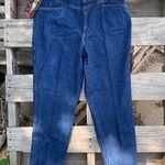 Ms Chic 90s vintage mom jeans yoke waist bareback high rise 30" Waist Blue Photo 0