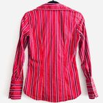 New York & Co. NY & Co. Shirt Button Down Red Metallic Striped XS Photo 1