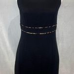 CDC Wear Vintage CDC black criss cross back sheath dress with animal print piping size 8P Photo 0