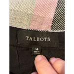Talbots  Pink Gray Black Dreamy Plaid Wool-Blend A-Line Skirt Sz 14 Side Zip Photo 2