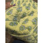 Vera Bradley Retired Tote Shoulder Bag Lime Blue Floral Quilted Pockets Zip Photo 4