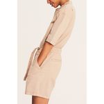 Ba&sh NWT Cristina Zip Front Beige Cotton Romper Jumpsuit Photo 2