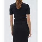 NAKEDCASHMERE Amey Cotton Cashmere Crewneck Baby Tee, Black, XS Black Photo 3