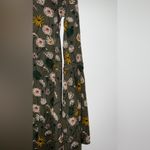 Green floral long sleeve blouse with bell sleeves Orange Photo 1