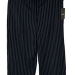 DKNY  NWT Women's Faux‎ Leather Striped Wide High Rise Pull On Cropped Pants 4 Photo 0