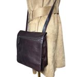 Chocolate Brown Leather Crossbody Bag Quiet Luxury Artisan Made‎ in India Photo 7