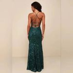 Lulus Photo Finish Forest Green Sequin Lace Photo 9