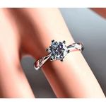 Boutique NEW 1Ct Simulated‎ Diamond 14k White Gold-Plated S925 Engagement Ring, Size 8 Photo 1