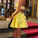 ZARA  dress mini cut out ruffle yellow blogger wedding evening summer party Photo 1