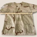 Women's Size Large Camouflage Medical Scrub Top Nurse Healthcare Thick Brown Photo 5
