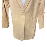 Yijia Fashion Women Beige Single Button Long Sleeve Blazer Jacket Medium Tan Photo 3