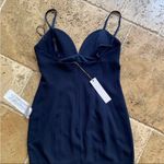 Dress the Population  Alejandra Sweetheart Sleeveless Long Dress w/ Slit Navy M Photo 9