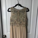 Jovani  Embellished beaded Gown Formal Evening Dress Beige Size 10 wedding guest‎ Photo 5