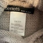 Berretti Made in Italy Wool Alpaca Blend Roll Neck Poncho Sweater Tan Size undefined Photo 5