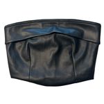 Fore Size S Faux‎ Leather Tube Top Black Cropped Going Out Top Baddie Cocktail Photo 1