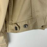 L.L. Bean Womens Tan Denim Jacket Size Large Khaki Button Front Casual Photo 4