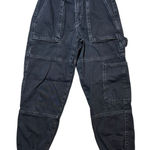 ALLSAINTS Mila Jean Cargo Pants Black Denim Jogger Womens Size 6 Millitary Chore Photo 0