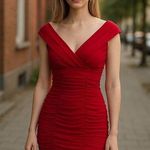 Tadashi  Petite Collections Red Formal Dress 4P Photo 0