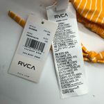 RVCA Forever Halter Reversible Bikini Top Floral Striped Yellow L/12 Photo 3