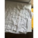 Madewell $85 New Flap-Pocket Button Up Shirt - White Linen - XS Photo 4