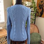 Faconnable French Blue Cable Knit Zip Up Cardigan Sweater Photo 1