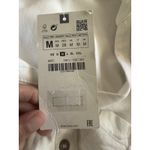 ZARA Womens Button Down Shirt Blouse Sz Medium White Minimalist Minimal Preppy Photo 8