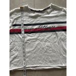 Tommy Hilfiger Top Womens Medium White Baby Tee Logo Retro Vintage Y2K Preppy Photo 7
