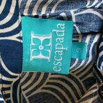 Escapada  sz S blue white print v-neck‎ work blouse Photo 5