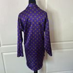 80 VTG VICTORIAS SECRET GOLD LABEL PURPLE BUTTON UP LONG SLEEVE SLEEP SHIRT Photo 2