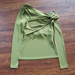 Cinq A Sept Olive Green Zaya Workcore Feminine Whimsical Long Sleeve Size Small Photo 5