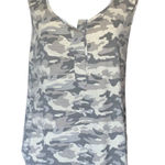 POL  Camouflage V-Neck Sleeveless Henley Top Womens Size Small Photo 0