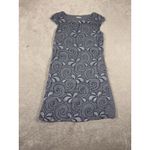 Lina Tomei Linen Cap Sleeve Embroidered Blue Dress Small Pockets‎ Photo 5