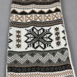 Muk Luks Infinity Loop Scarf Snowflake Tan Khaki Gray Cream Reversible Nordic Photo 1