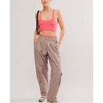 Free People MOVEMENT Square Neck Sports Bra Neon Coral Pink Size Medium New Photo 8