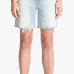 MOTHER The Tripper Cutoff Fray Denim Jean Shorts Skating On Thin Ice 26 Blue Photo 0