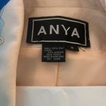 Classic ANYA 100% Silk Pink‎ Embroidered Folded Collar Blazer 8 Pink Photo 11