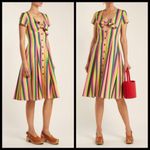STAUD ππ Alice Tie-front Striped Stretch-Cotton Dress 4 NWT Photo 7