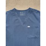 FIGS Women's Technical Collection Scrub Top Teal Short Sleeve Button Up Sz XL Photo 2