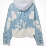 American Eagle AE Cropped Denim Hooded Shacket Photo 4