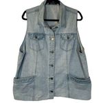 Agnes Orinda Light Wash Jean Denim Vest Women's Size 2X Blue Photo 0