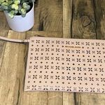 Michael Kors  Floral Cutout Eyelet Light Pink Leather Zip Wristlet Clutch Purse Photo 0