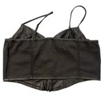American Vintage Faux Leather Corset Crop Top Bustier Strappy Y2K Vintage Photo 5