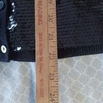 Joseph A  Cardigan Womens Size Small Black Button Front Sequin Long Sleeve Photo 4