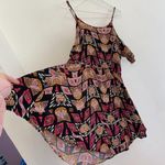 Xhilaration Short Sleeve Cold Shoulder Dress Black Pink Geometric Boho Mini XXL Photo 13