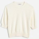 Madewell NWT White Textural-Stitch Cotton Sweater - Size: Large Photo 10