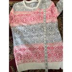 kim rogers  Womens Size‎ L Pink Gray Striped Knit Long Sleeve Sweater Photo 5